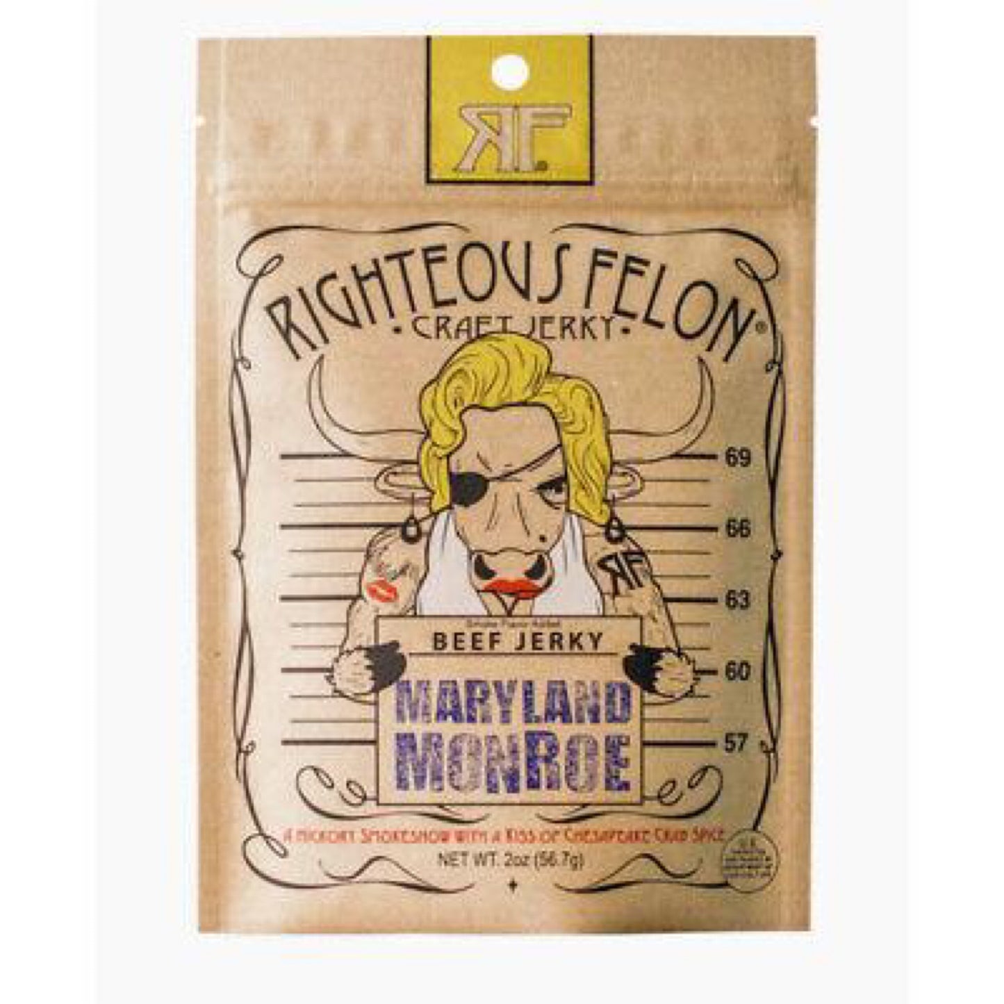 Righteous Felon Maryland Monroe Beef Jerky 2 oz