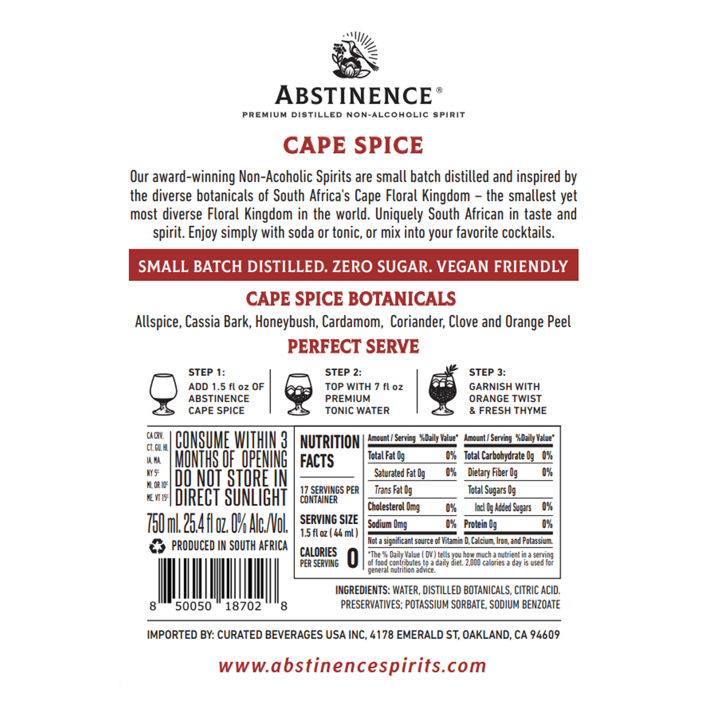 Cape Spice Alcohol Free Spirit