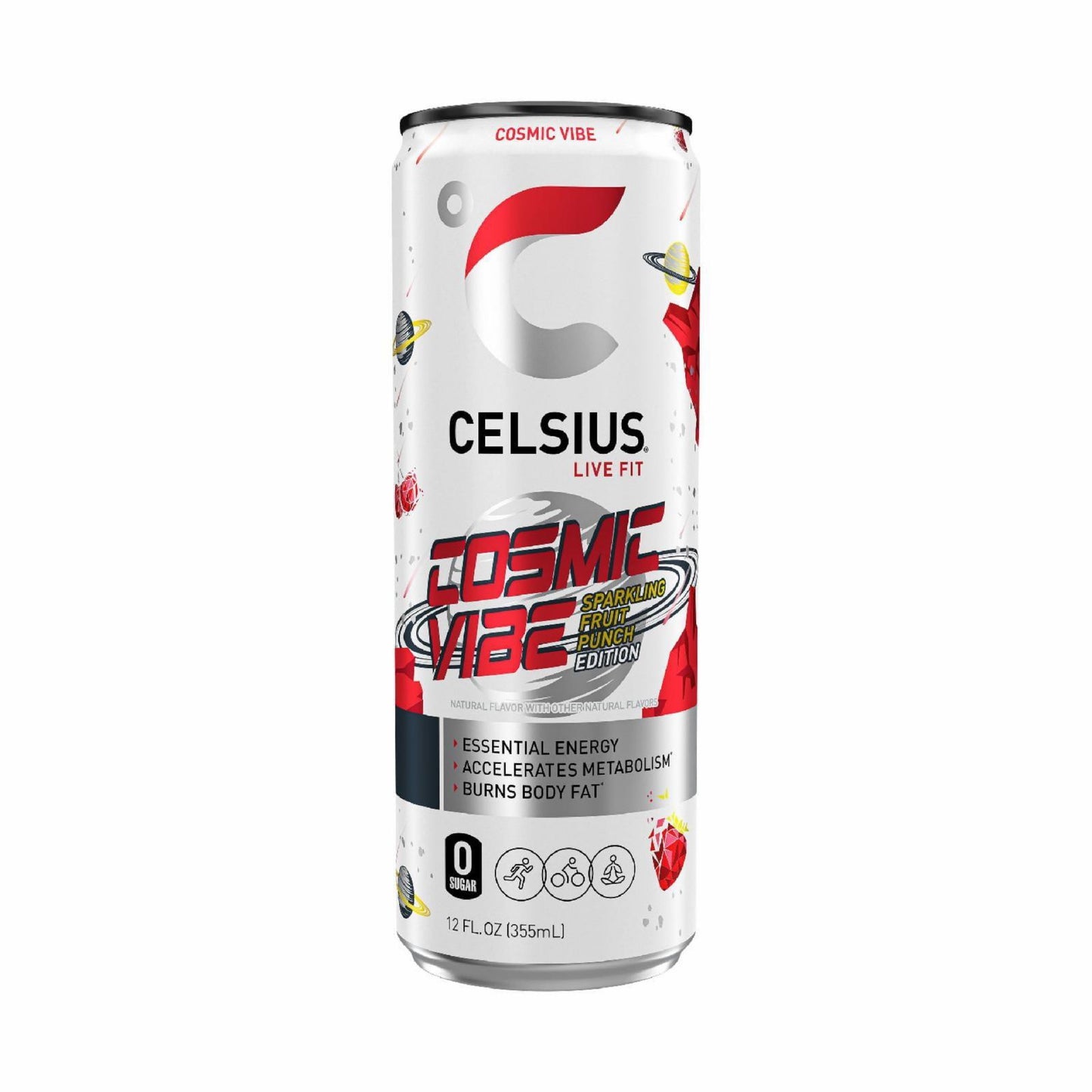 CELSIUS Sparkling Cosmic Vibe  Functional Essential Energy Drink 12 Fl Oz Single Can