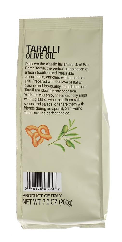 Compagnia Sanremo Taralli with Olive Oil, 7.0 Oz, Pack of 2